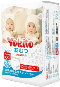 Подгузники-трусики YOKITO XXL (15+ кг) 34шт