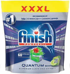 Таблетки для посудомоечных машин FINISH Quantum MAX Яблоко и Лайм 60шт
